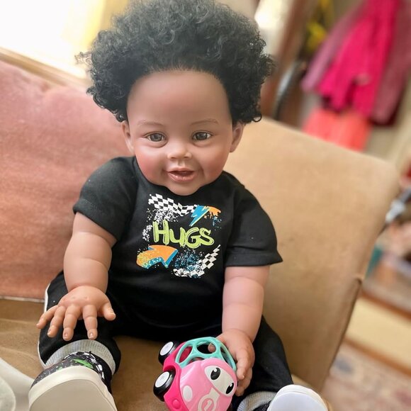 Paradise Galleries Realistic Black Reborn Baby Doll Ping Lau and Art 21" Inch - Picture 6 of 11